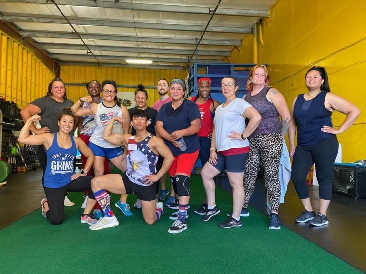 Client training photo showing athletic progress